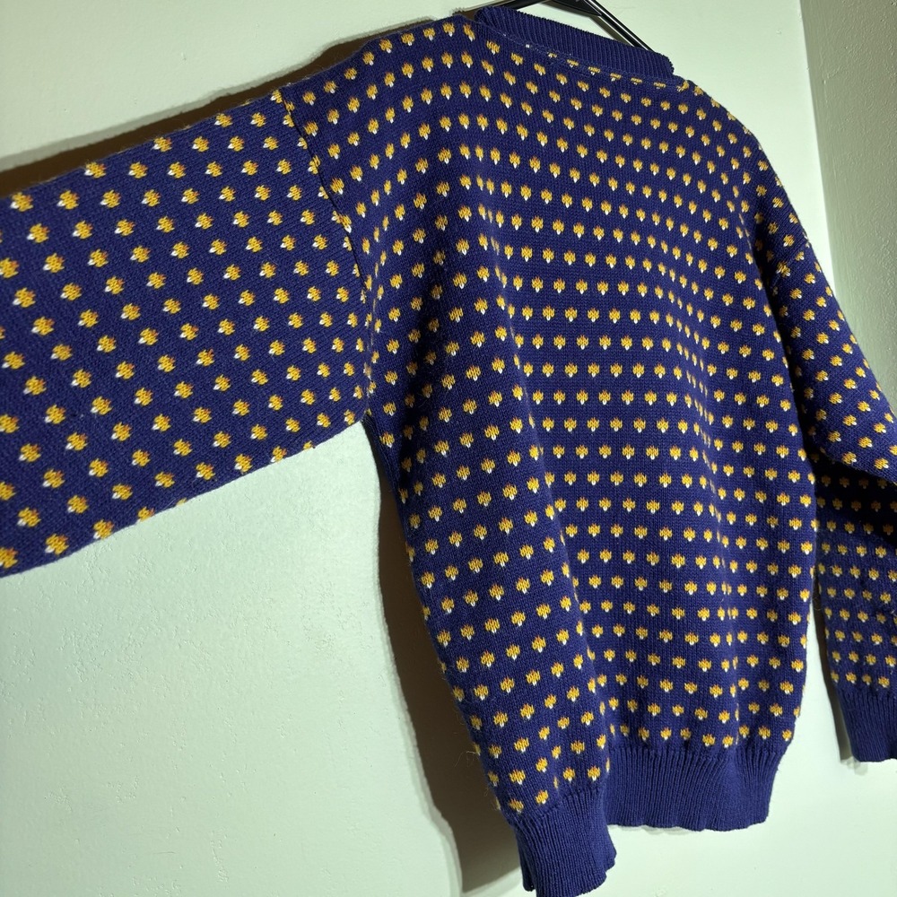 Vintage Jennifer Adams Sweater Womens Large Blue Cat Knit Novelty Made USA 90s - Picture 8 of 14